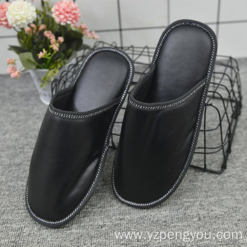 Home Slipper Indoor Comfort TPR Sole leather slipper